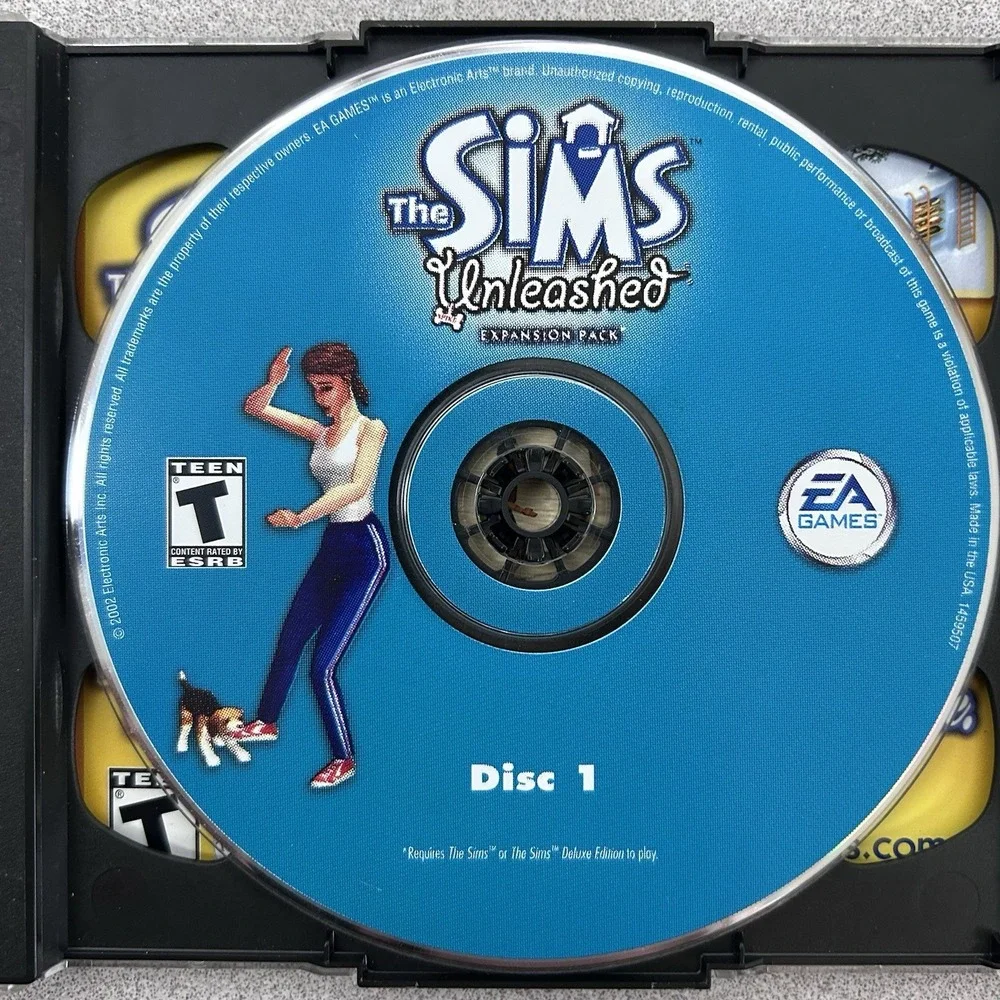 The Sims Unleashed Pets Expansion Pack PC CD-ROM 2 Disc Windows 95‎ 98 XP Maxis